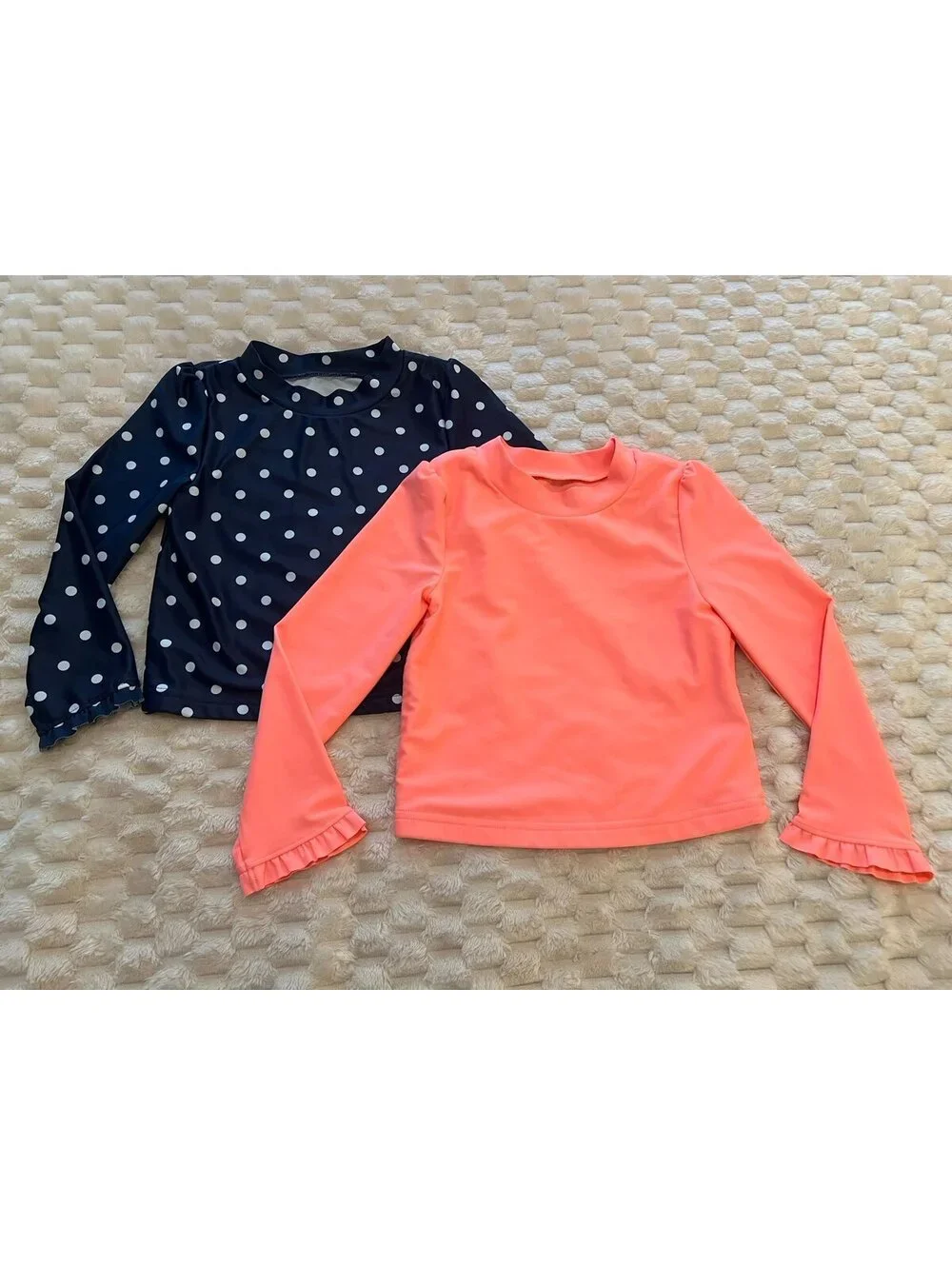Carter’s Girls 2-pk Long Sleeve Rash Guards, Ruffle sleeves (sz 4T)